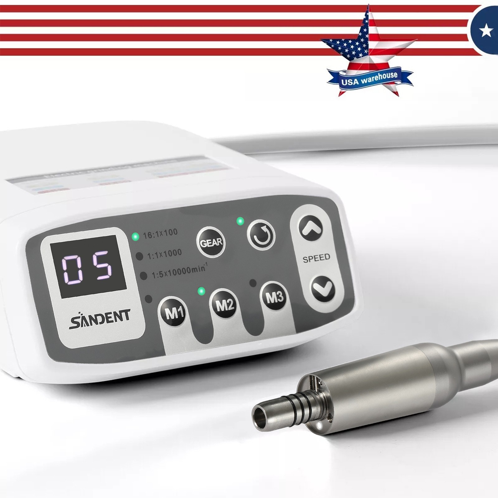 SANDENT Dental Brushless LED Electric Micro Motor Fit 1:1/1:5/16:1 Handpiece US