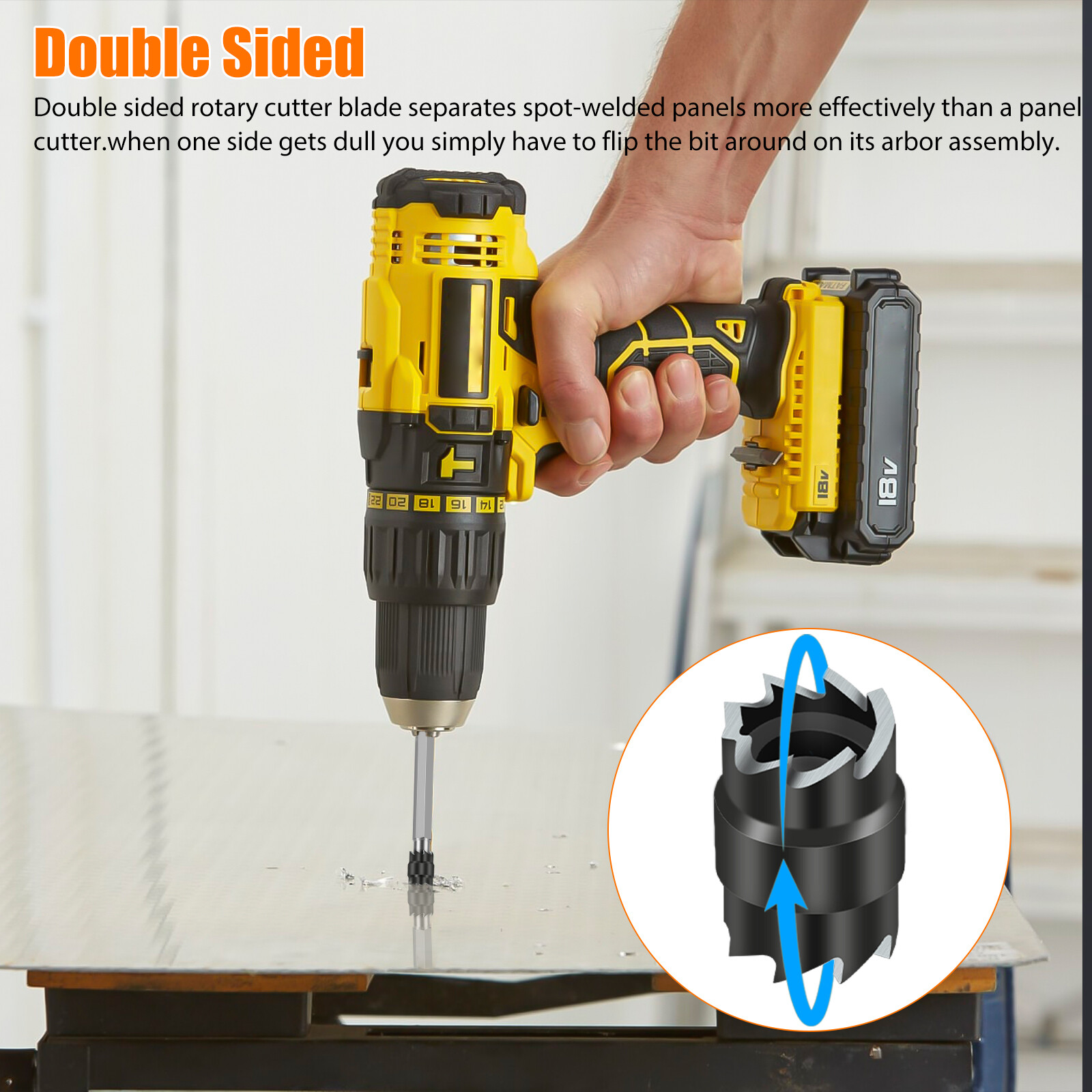 14Pcs 3/8″ Double Sided Rotary Spot Weld Cutter Remover Drill Bits Cut Welds Kit