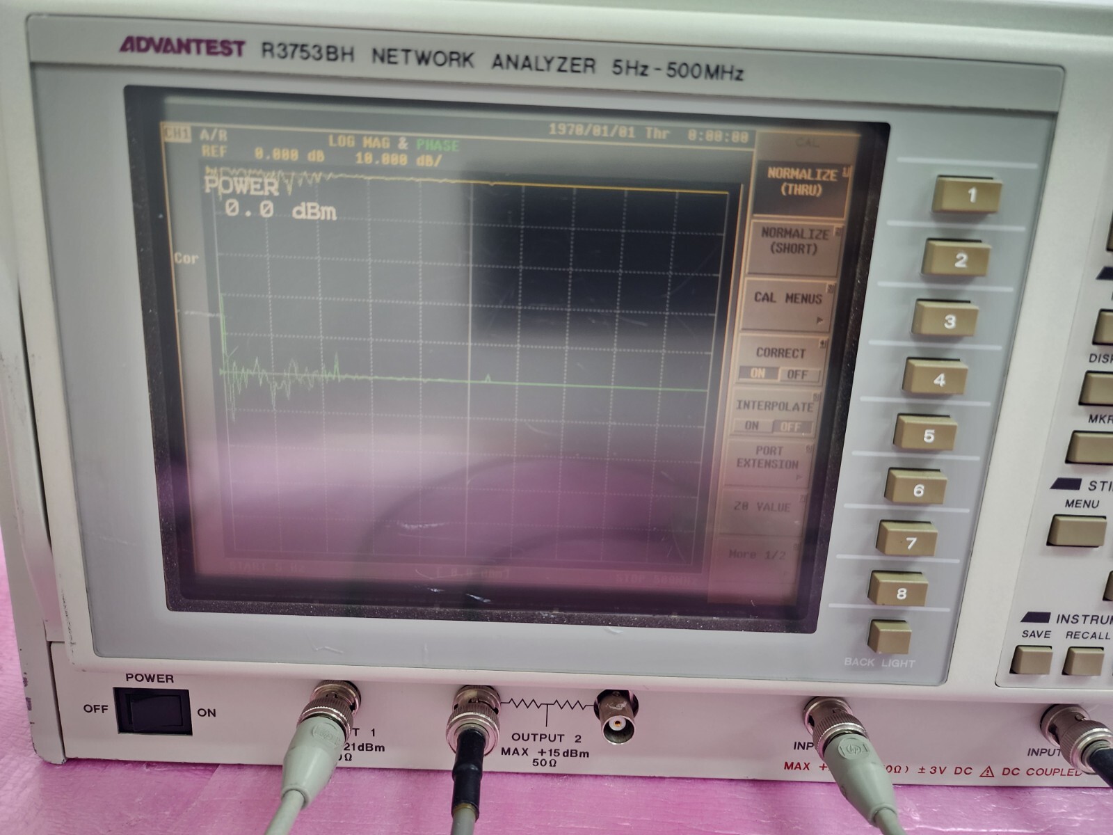 ADVANTEST R3753BH Network Analyzer, 5 Hz to 500 MHz