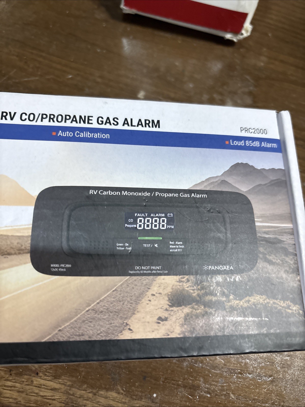 Pangaea Digital RV Carbon Monoxide/Propane Detector Hardwired DC 12V, Large LCD