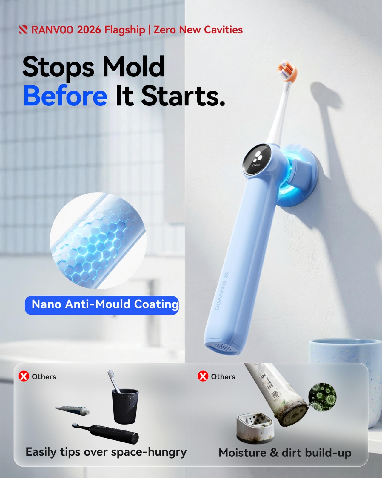 AirJet X3 Enamel [Powerful Anti-Cavity] [Max Interdental Clean] Toothbrush, O…
