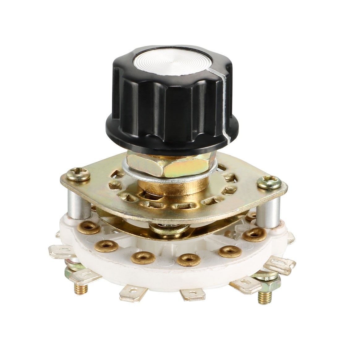 2P5T 2 Pole 5 Throw Single Deck Band Channel Rotary Switch Selector with Knob