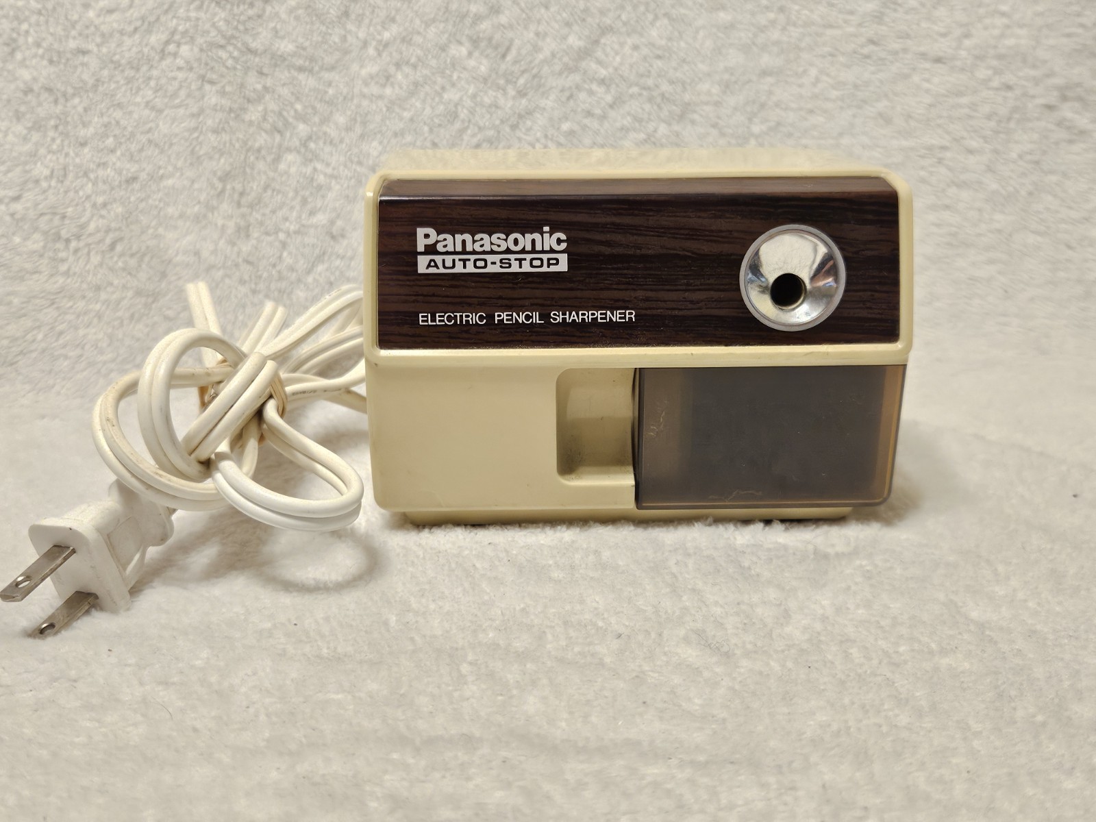 Panasonic KP-110 Auto Stop Electric Pencil Sharpener Woodgrain Japan Tested