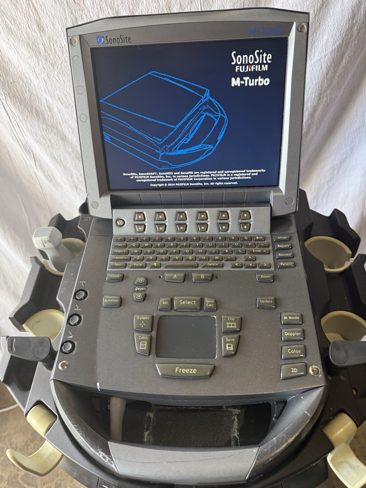 SonoSite M-Turbo Ultrasound With Cart & P21x Transducer Probe