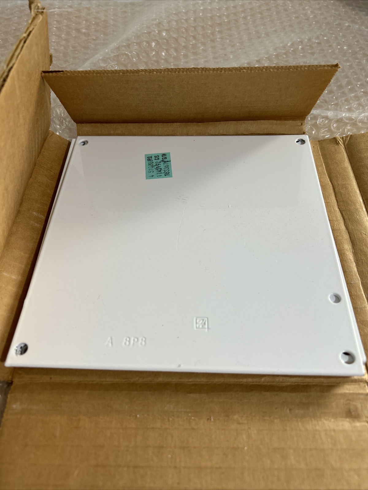 (3) HOFFMAN PACK OF 4 A-8P8 White Steel Panel Cover NIB + Warranty
