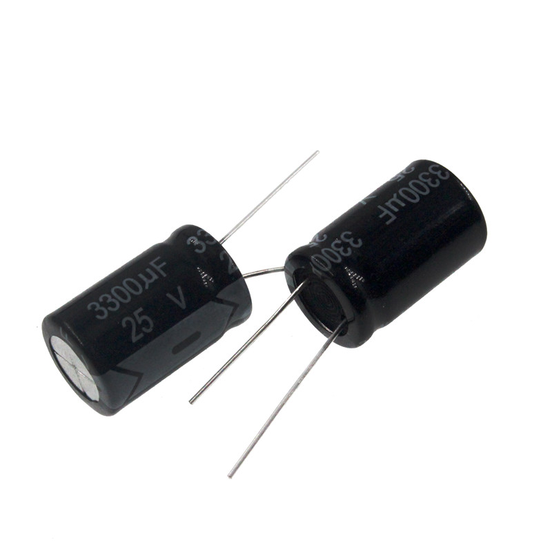 50pcs 25v 3300uf 3300mfd 105c aluminum electrolytic capacitor 13×25mm