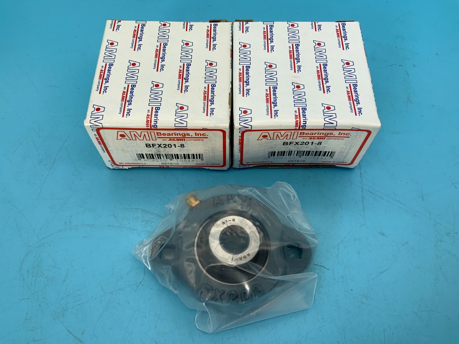 (2) AMI BFX201-8 Flange-Mount Ball Bearing Unit – 2-Bolt Flange, 0.5000 in Bore