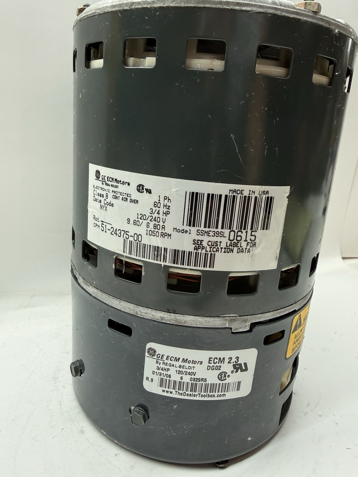 GE Genteq ECM 5SME39SL0615 3/4HP Blower Motor 51-24375-14 CCW DG02 51-24375-00