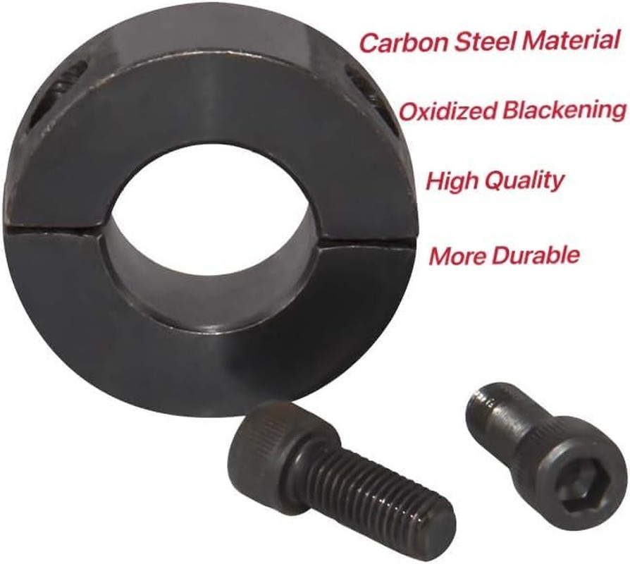 Double Split Clamp-On Shaft Collars of Metal 3/4″ Bore Set Screw, 2-Piece