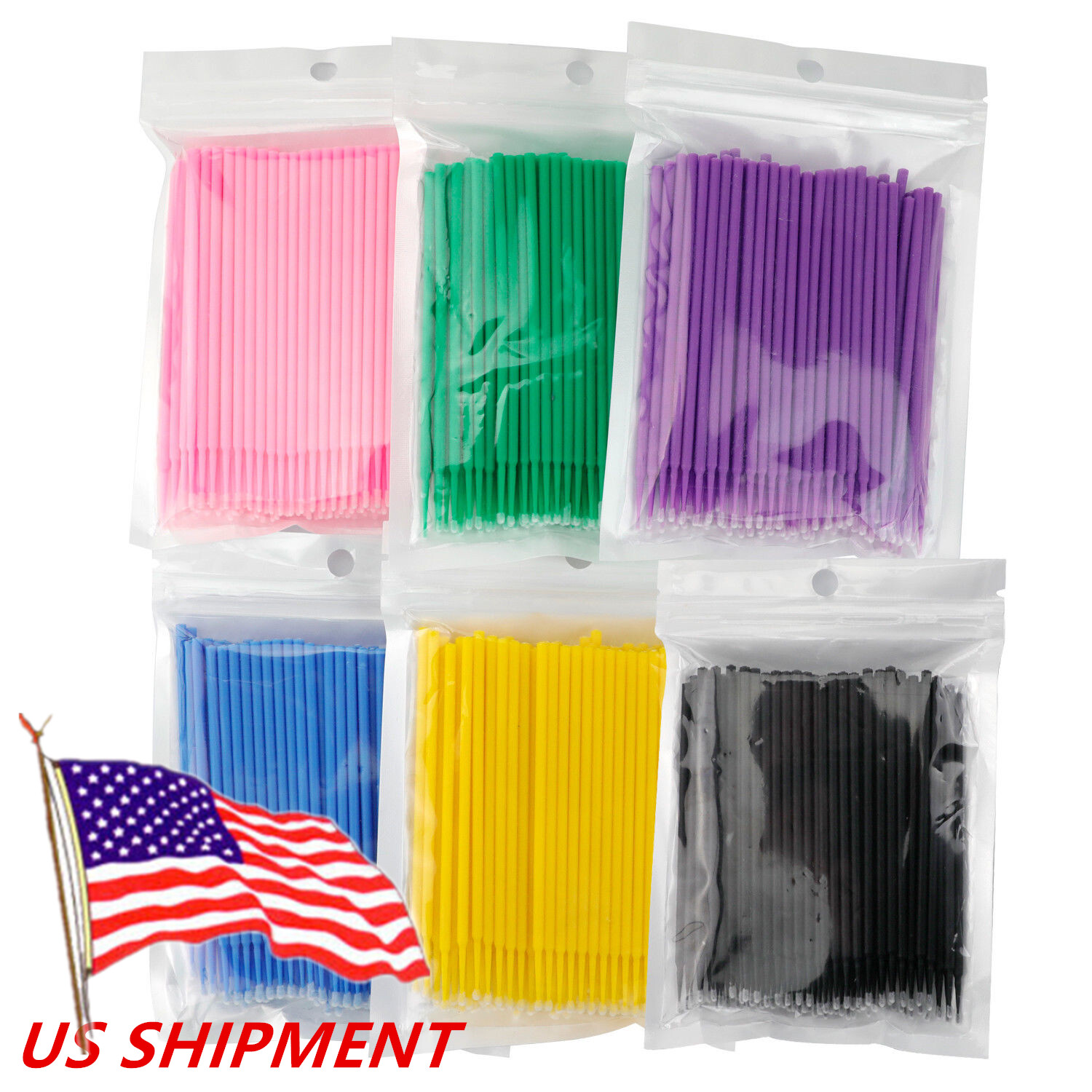 100/300/500pc Dental Micro Brush Disposable Eyelash Medium Tooth Applicators