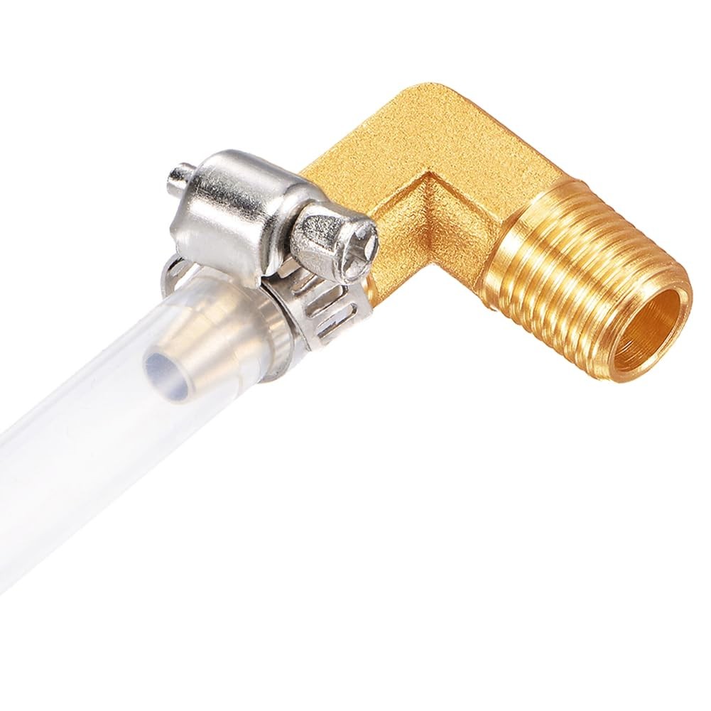 3PCS Brass 1/8″ NPT Male to 3/8″ Barb 90 Degrees Elbow Hose Barb Fittings Ada…