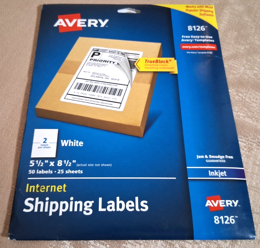 250 New WHITE Shipping Labels 5-1/2″ x 8-1/2″ 200 x ULINE & 50 x AVERY 5.5 x 8.5