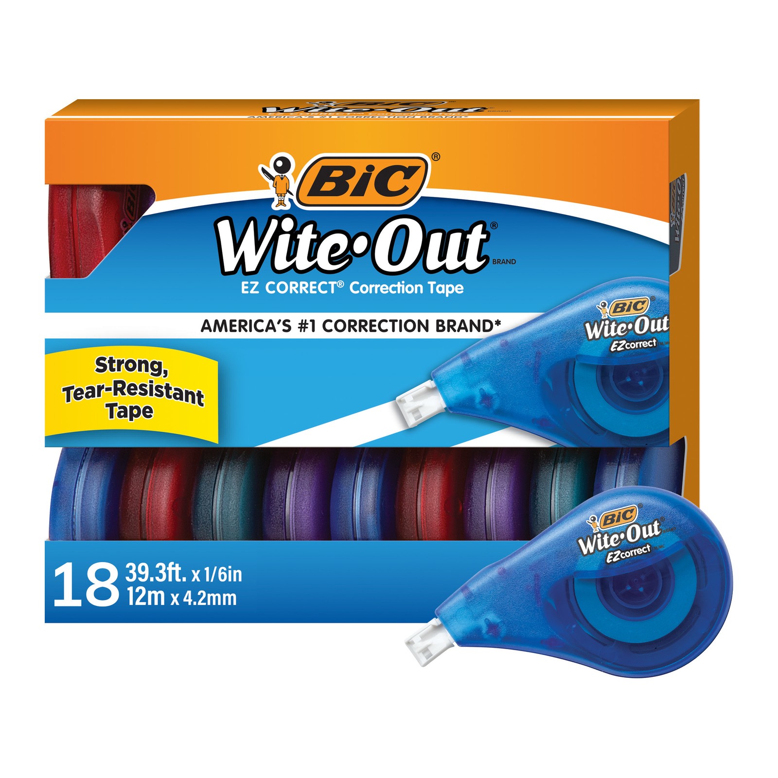 BIC Wite-Out Brand EZ Correct Correction Tape, 18-Count Pack