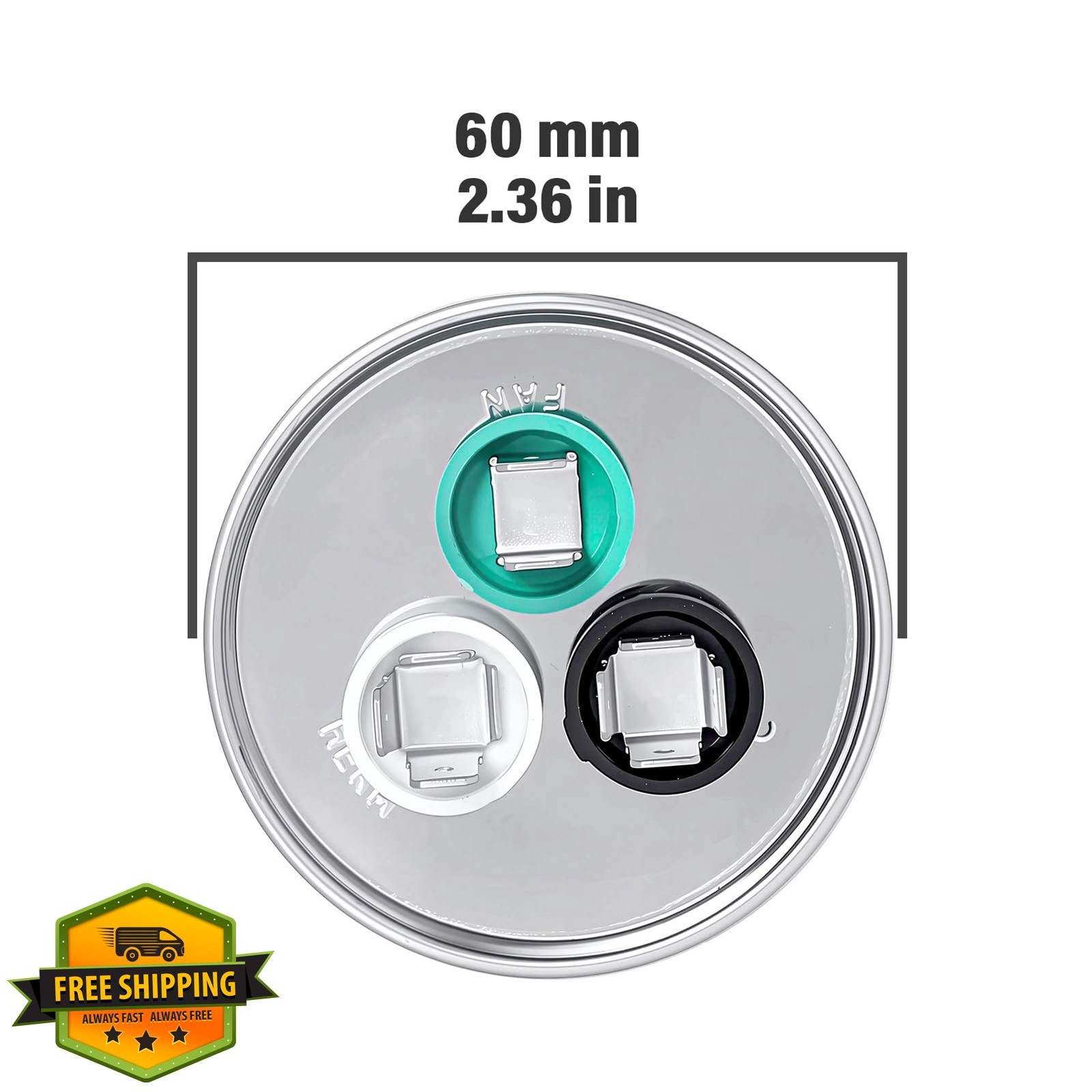 RABECH 35/7.5uF AC Capacitor 35+7.5 MFD 370V/440V Dual Run
