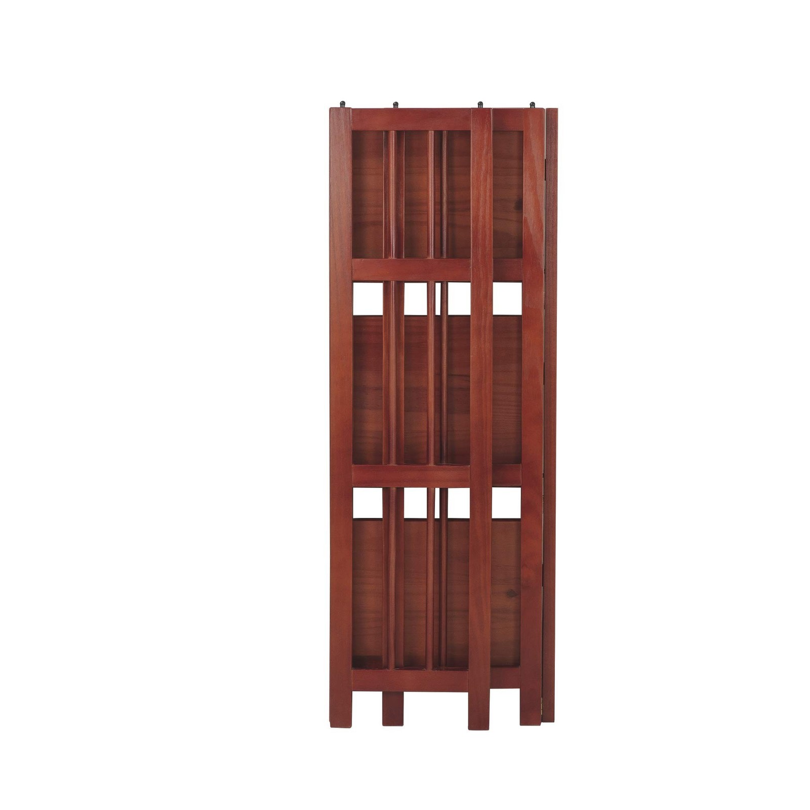 Casual Home Narrow 3-Shelf Folding Bookcase, 14″ Wide, Mahagony Mahogany