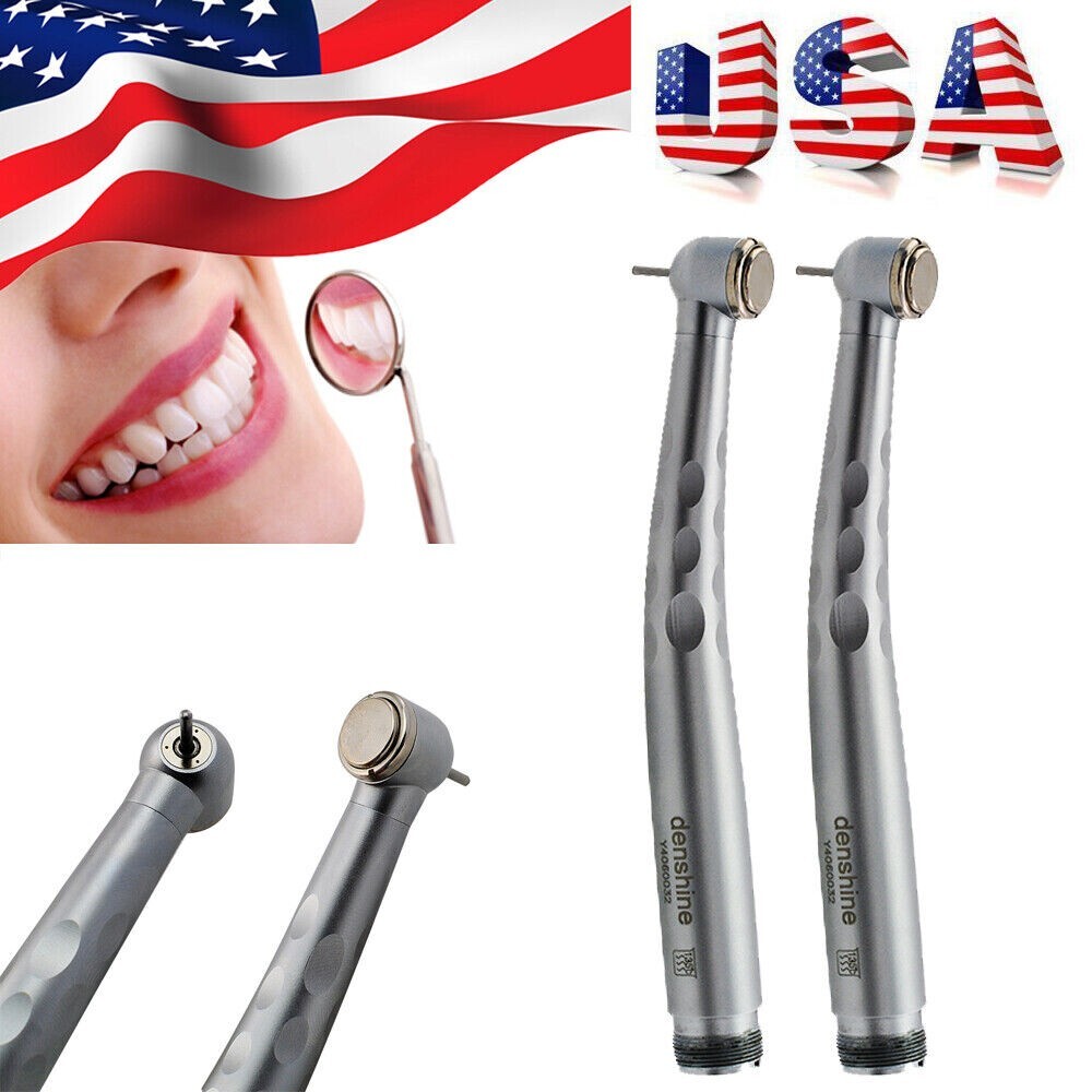 Denshine Dental 2 High Speed 2 Low Speed Handpiece Kit Push Air Motor 2 Hole