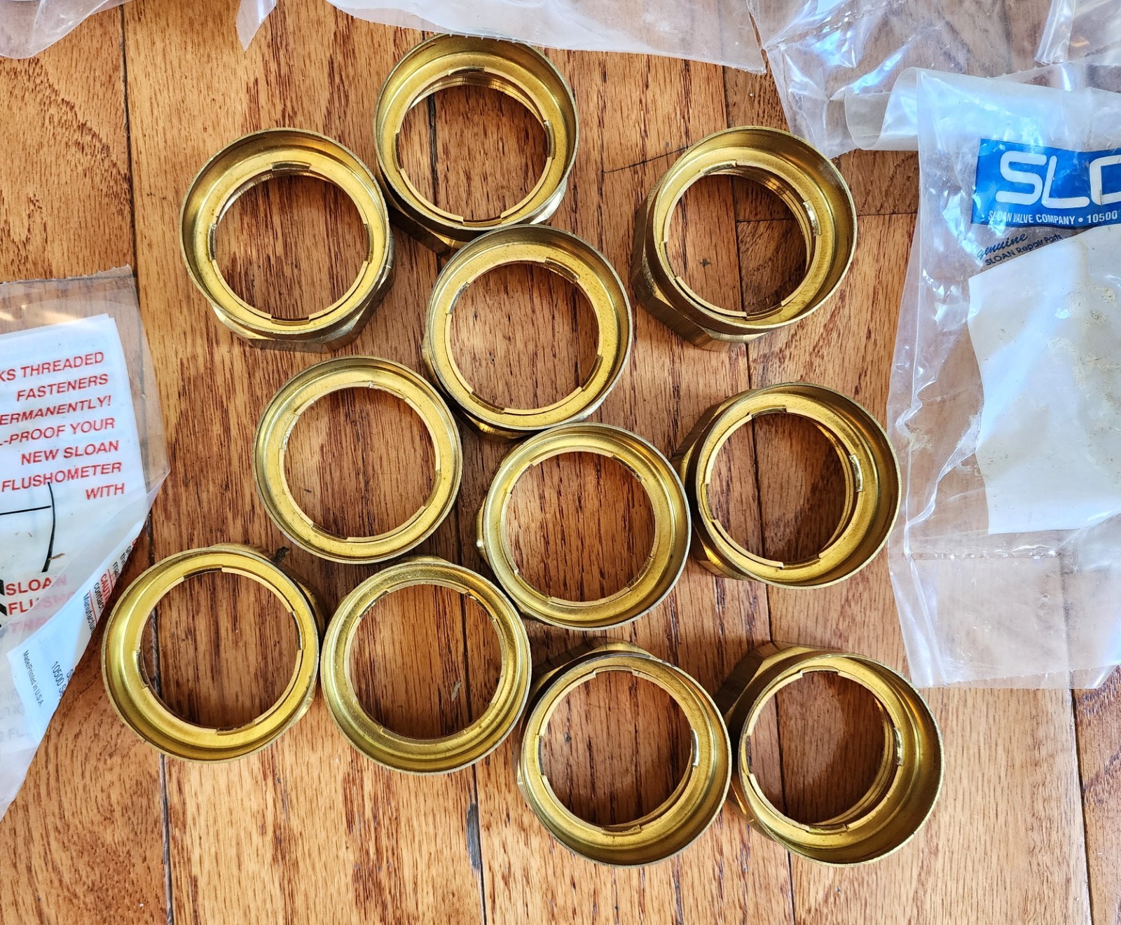 LOT OF 54 – SLOAN PARTS COUPLING ASSEMBLY 1 1/2» SLIP JOINT NUTS WASHERS ETC