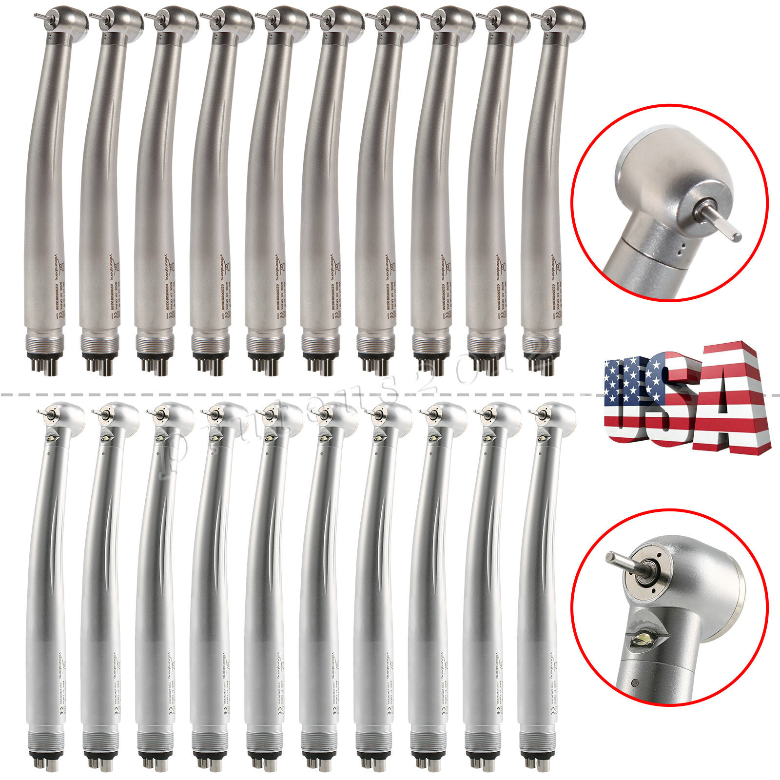 1-10 Yabangbang Dental LED E-generator / High Speed Handpiece 4/2 Hole NSK Style