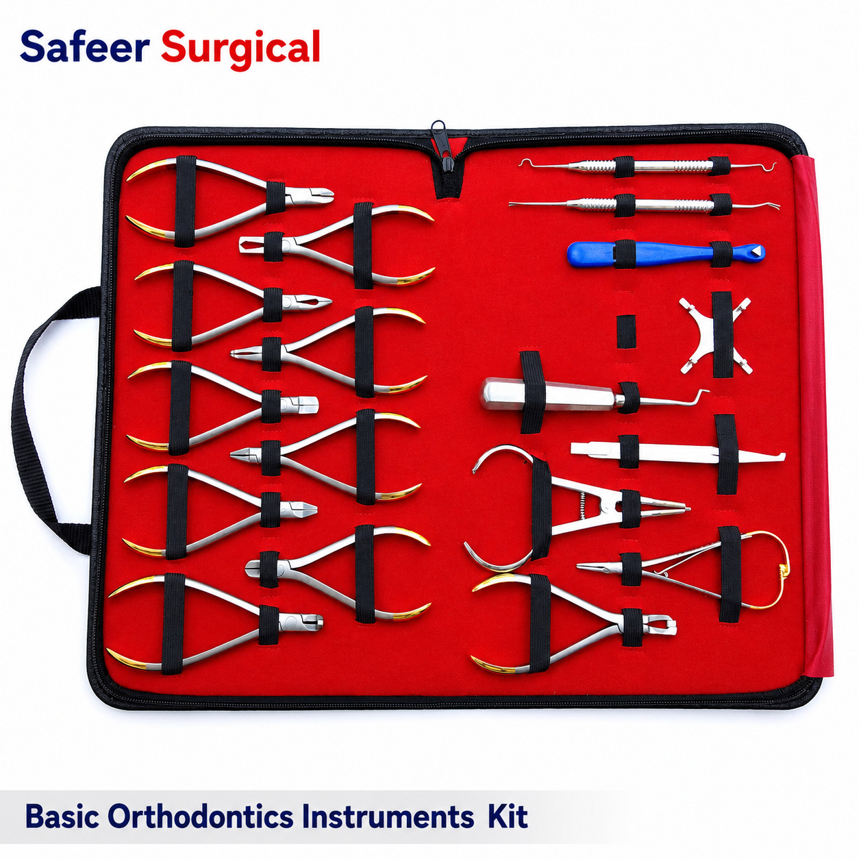 Safeer Surgical 18PCS Basic Orthodontic Dental Instruments Kit Stainless Steel