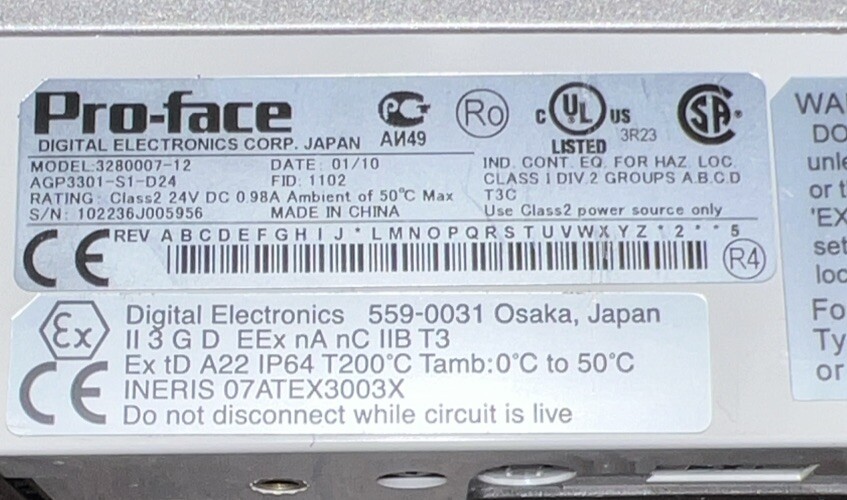 PRO-FACE 3280007-12 TOUCHPANEL