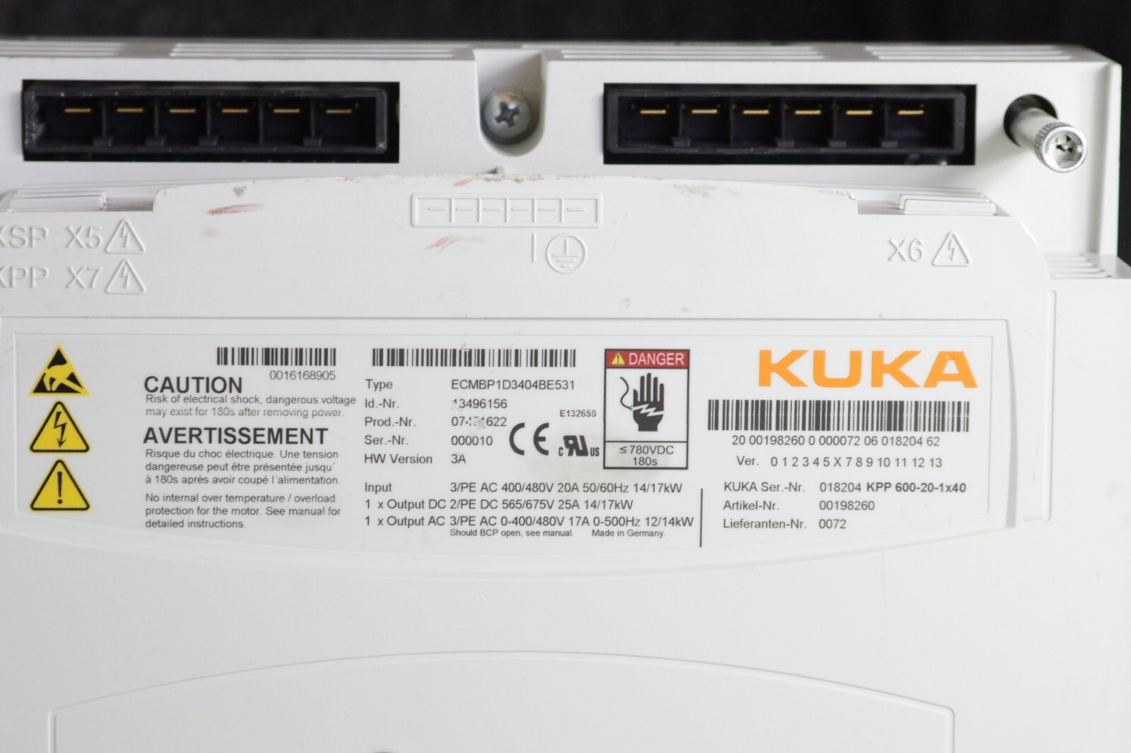 KUKA KPP 600-20-1×40 ECMBP1D3404BE531 Drive | Refurbished + 1 year Warranty
