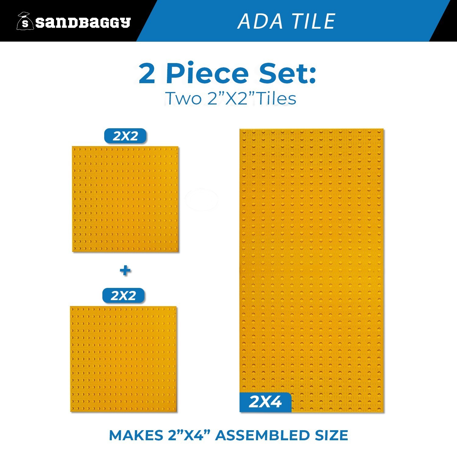 Cast-in-Place ADA Tile Set (24″ x 48″) – Truncated Domes – Sandbagggy