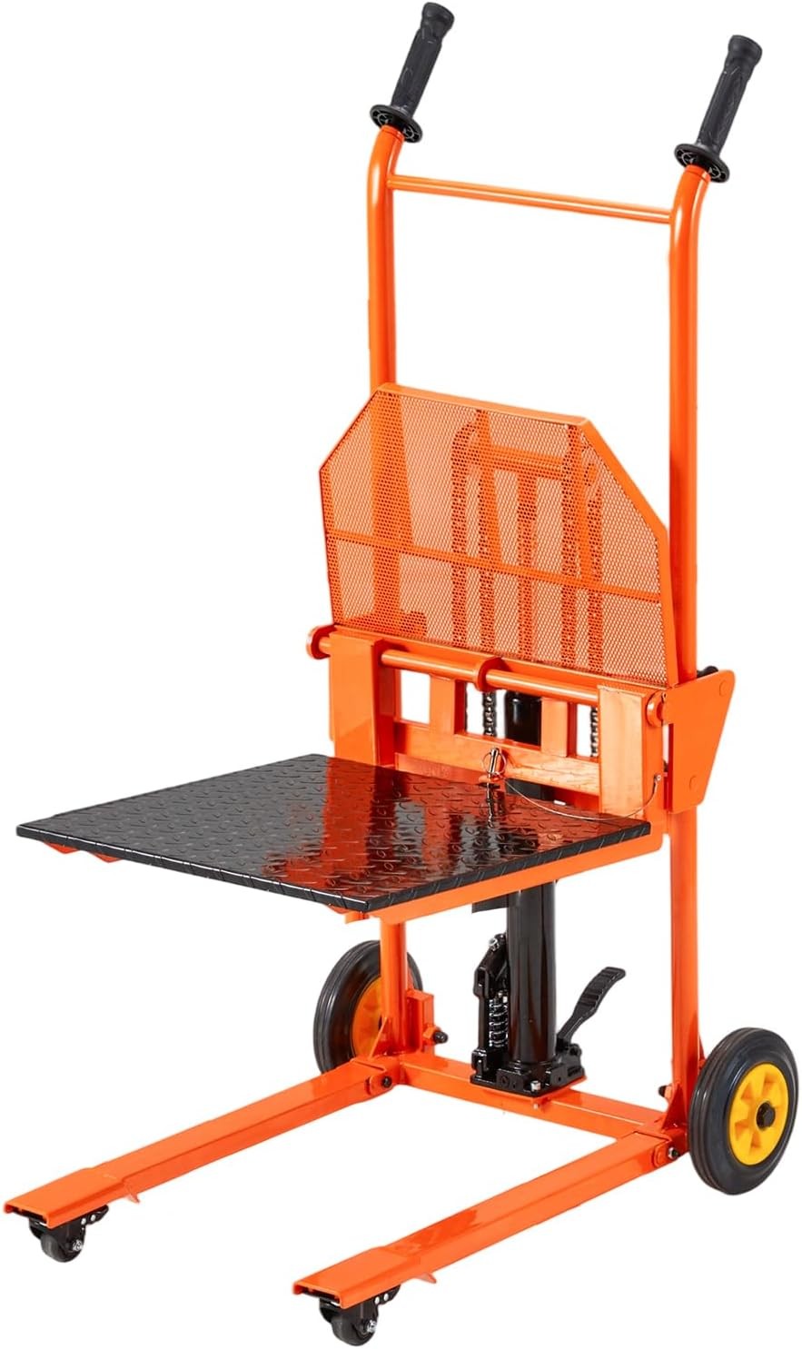 Material Lift Winch Stacker with Casters, 500 Lbs Capacity, 35″ Max Lift Height