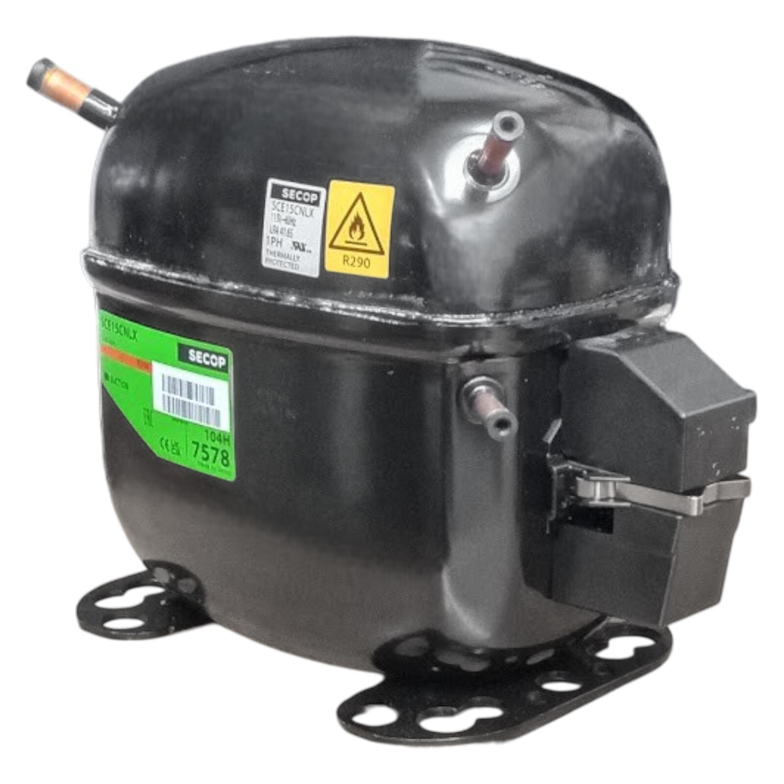 Secop SCE15CNLX R290 Refrigeration Compressor 2693 BTU LBP 115V 60 Hz