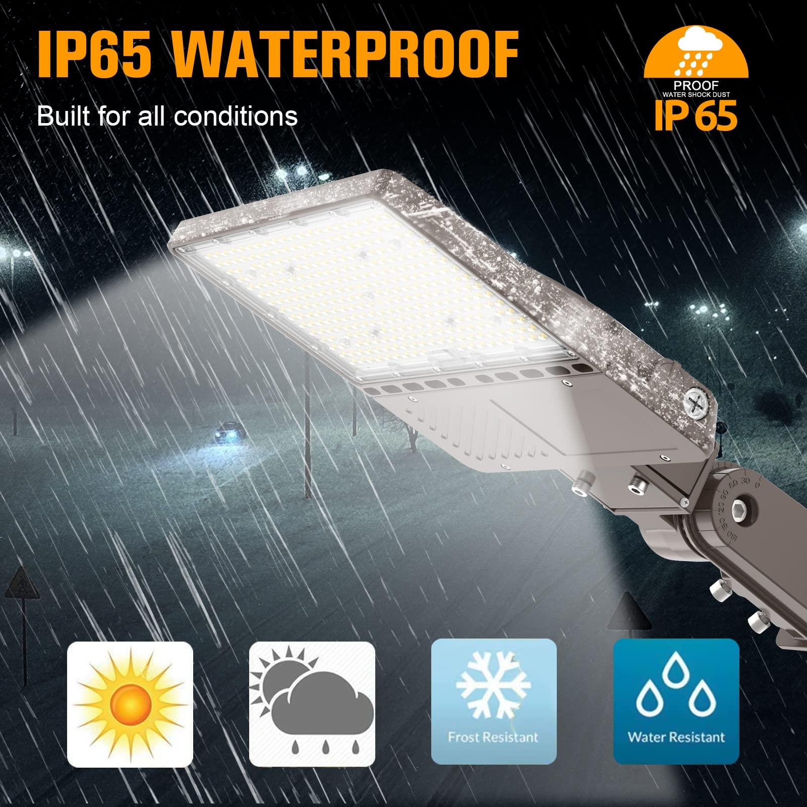200W LED Parking Lot Light Commercial Outdoor IP65 Shoebox Street Pole Lamp