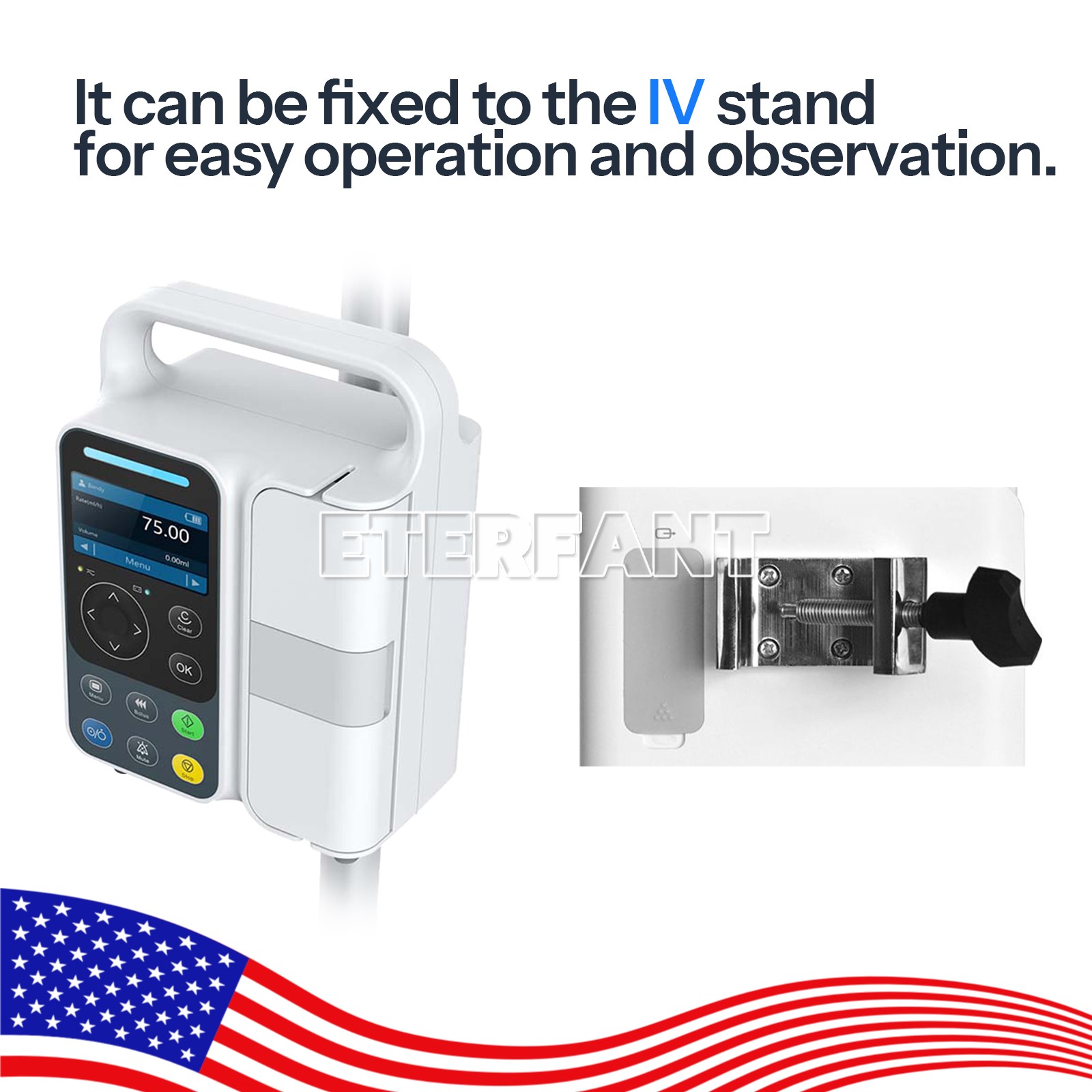 Human infusion pump 1-1200ml/h Adjustable, LCD, Built-in Battery Alarms