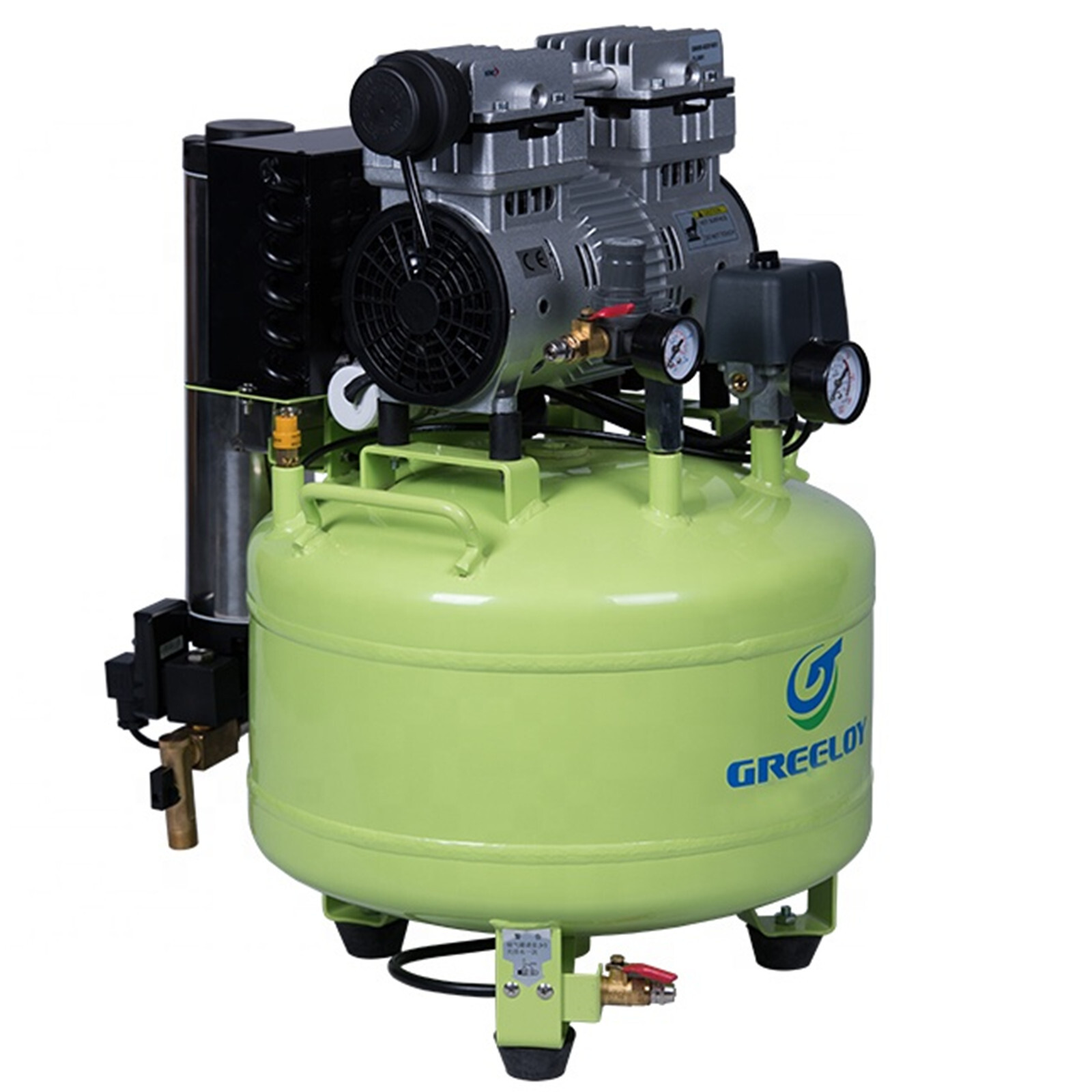 Electric Silent Oil Free Dental Air Compressor GA-81 with 40L Tank for Two Chair