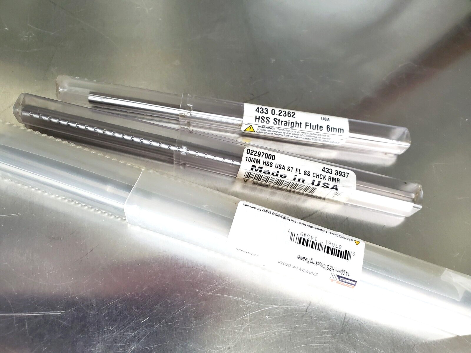 Yankee/Drill America Set of 3 Str. Chucking Reamers 0.2362 6mm, 0.3937 10mm ….
