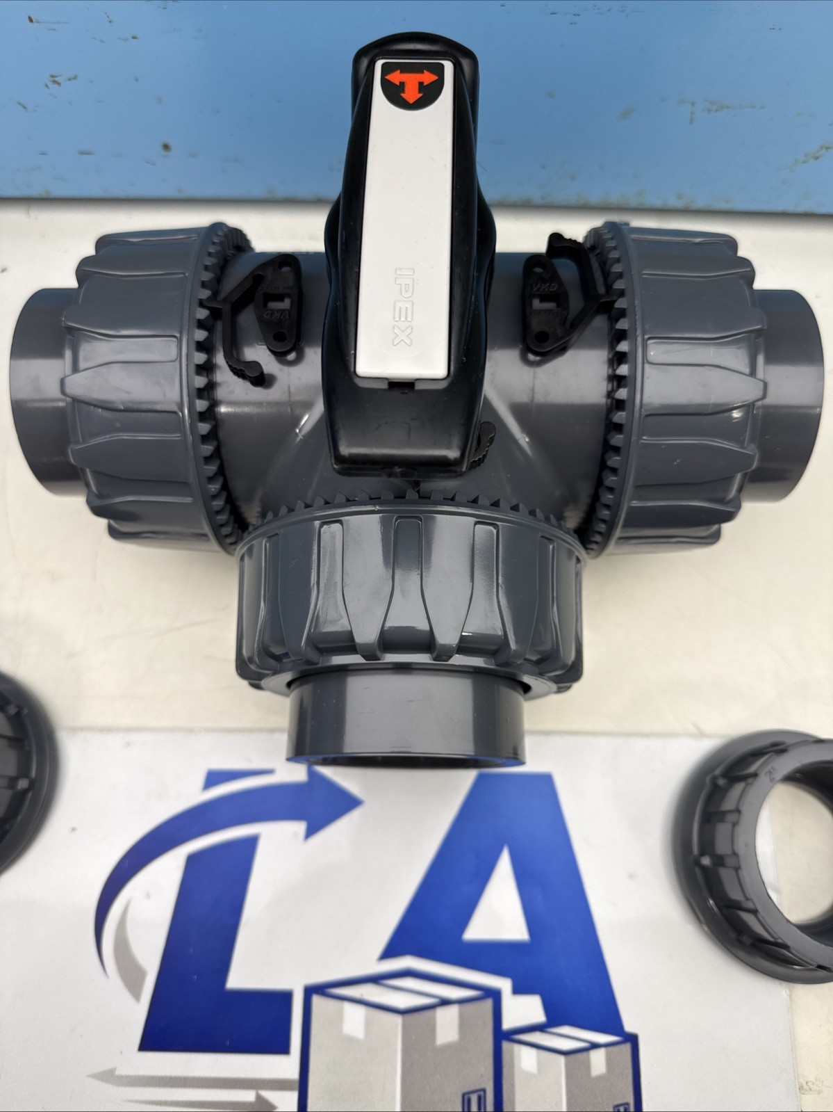 IPEX 2” TKD PVC – T PORT – EPDM SOC/THD TKDTBV108 3 Way Valve