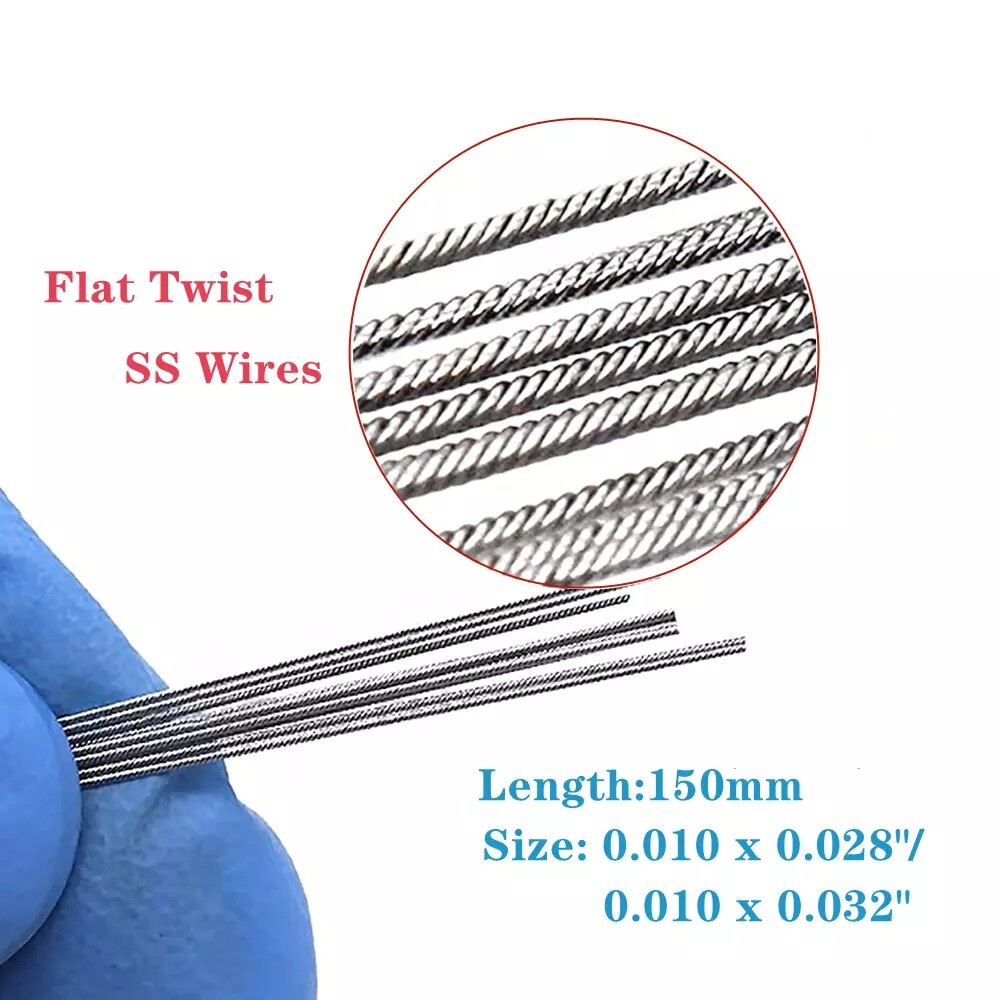 10 Pcs Dental Orthodontic Flat Strand Stainless Steel Lingual Retainer Wire