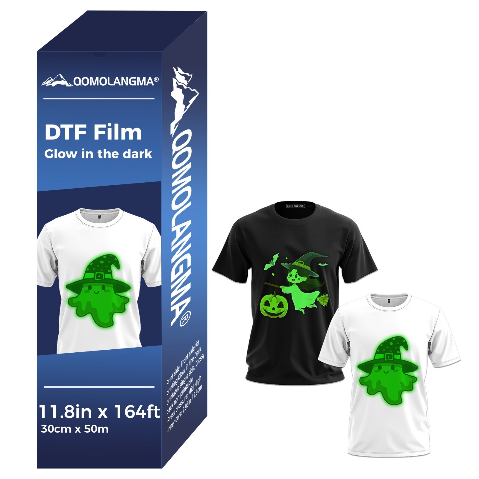 11.8in x 164ft DTF Glow in the Dark Luminous Transfer Film, for Halloween Thists
