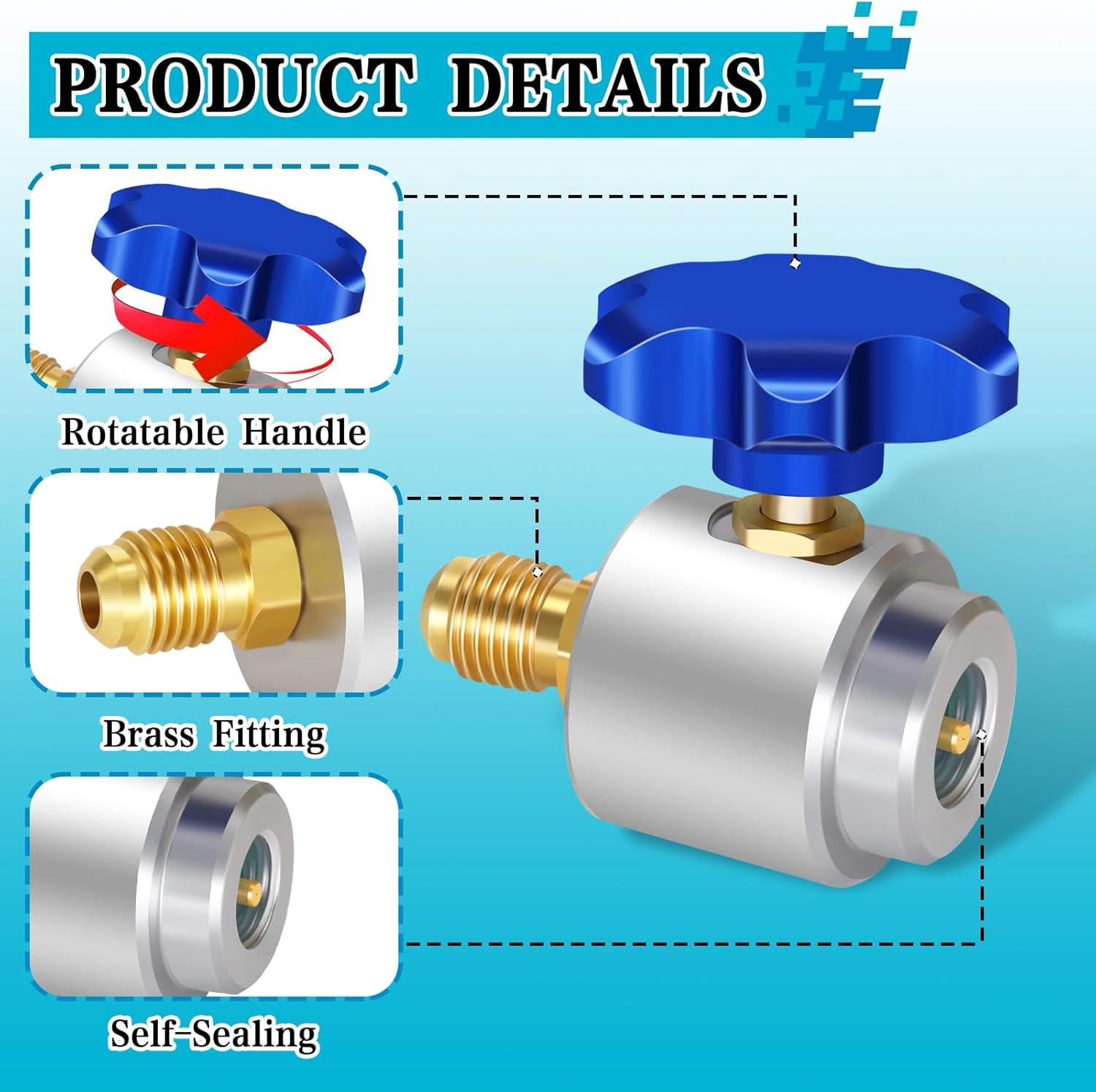 Self Sealing R134A Can Tap Valve Refrigerant Dispenser with Tank Adapter for …