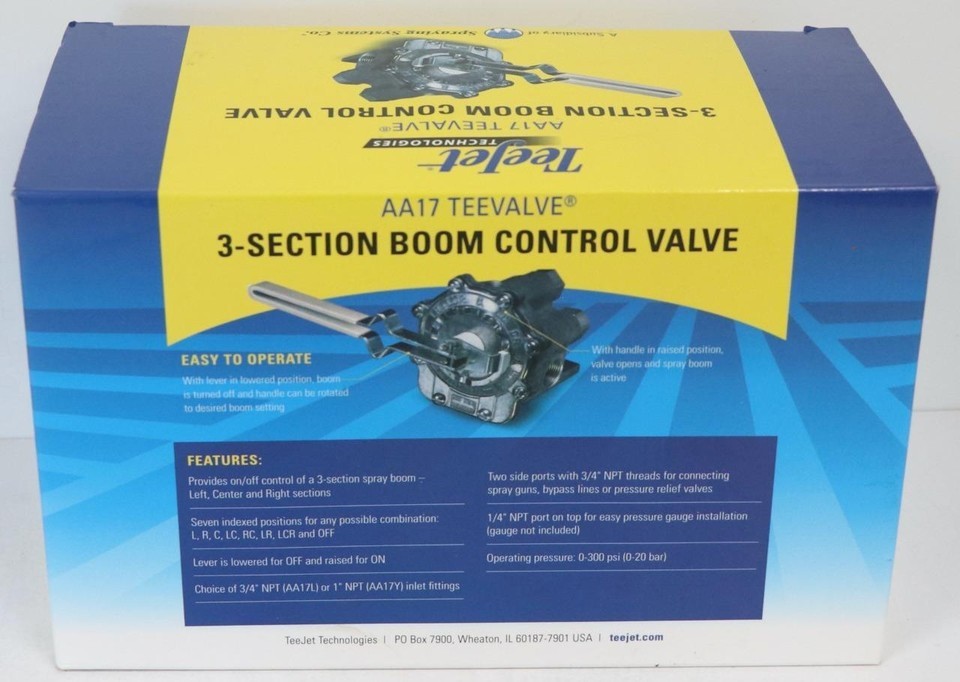 TeeJet AA17L TEEVALVE 3 Section Boom Controller Valve 3/4″ Inlet MAKE AN OFFER