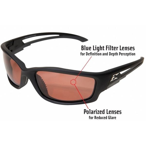 Edge Eyewear Tsk215 Kazbek, Safety Glasses Anti-Scratch, Polarized, Amber