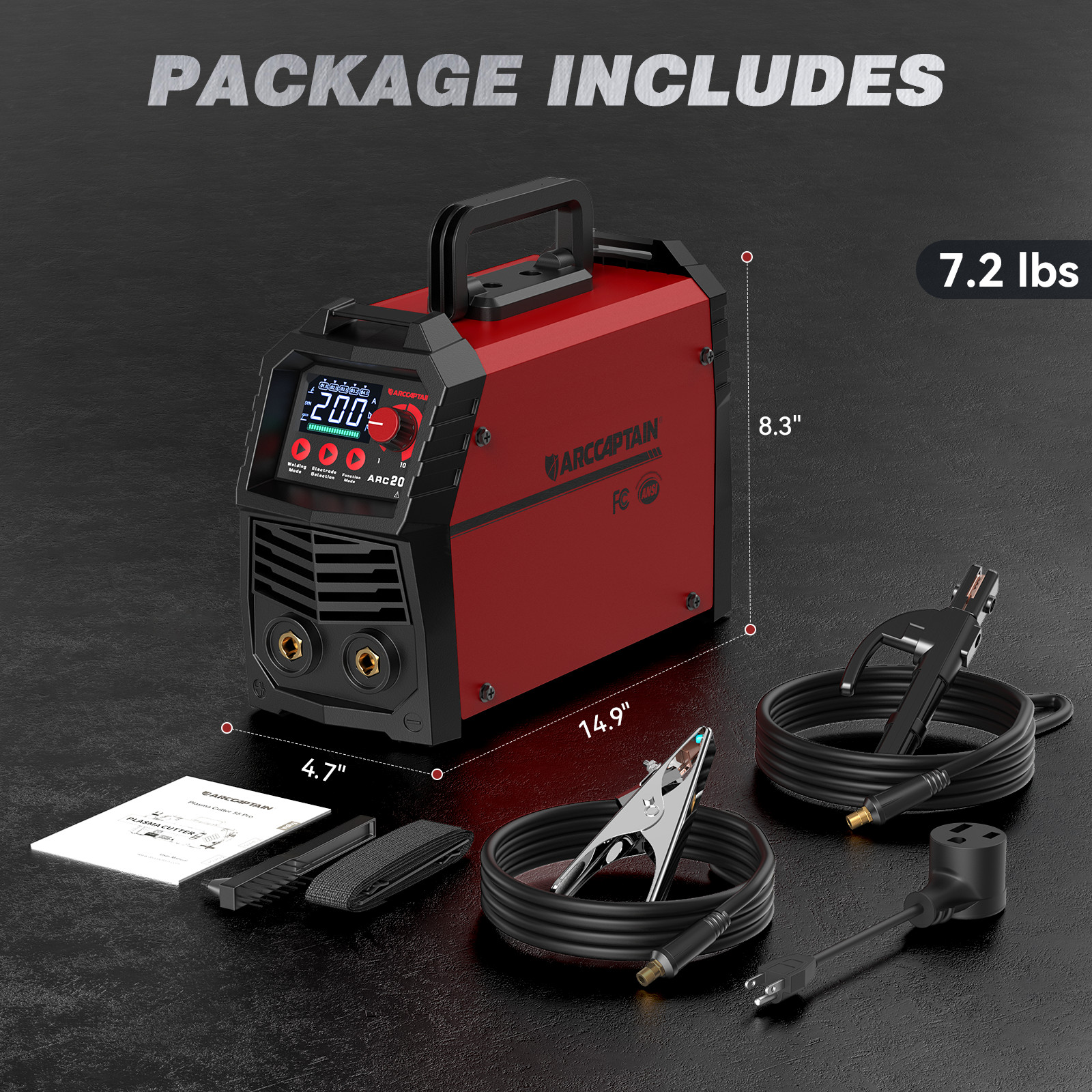 ARCCAPTAIN Stick Welder 200Amp ARC/MMA/Lift TIG Welding Machine 110V/220V IGBT🔥