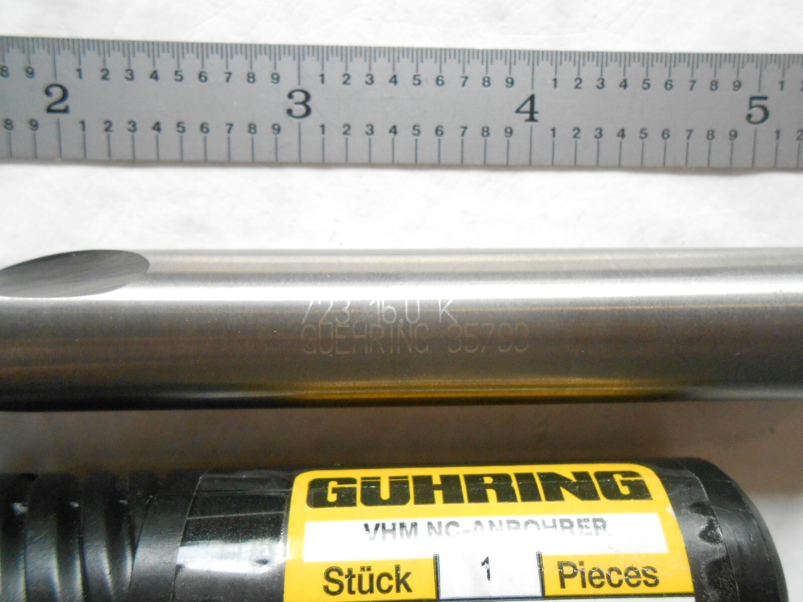 NEW GUHRING SOLID CARBIDE SPOTTING DRILL 16MM DIA. X 37.5MM FL X 115MM L X 90DEG
