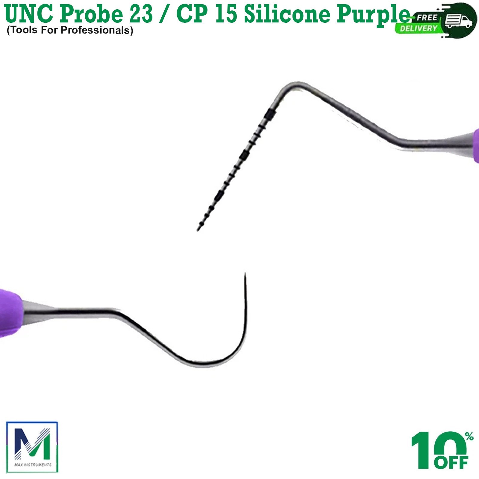 Dental Perio Explorer 23 Probe UNC 15 Silicone Handle Color Marking Double Ended