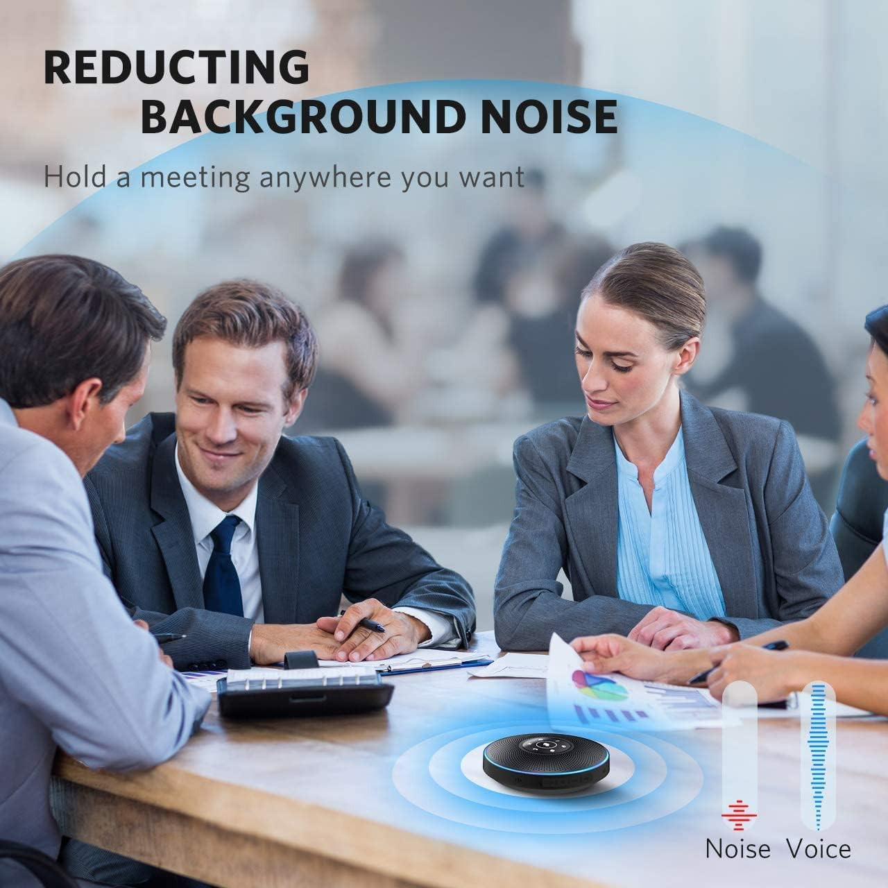 Bluetooth Speakerphone M2 Black Conference Speaker for 5-8 People Business Confe