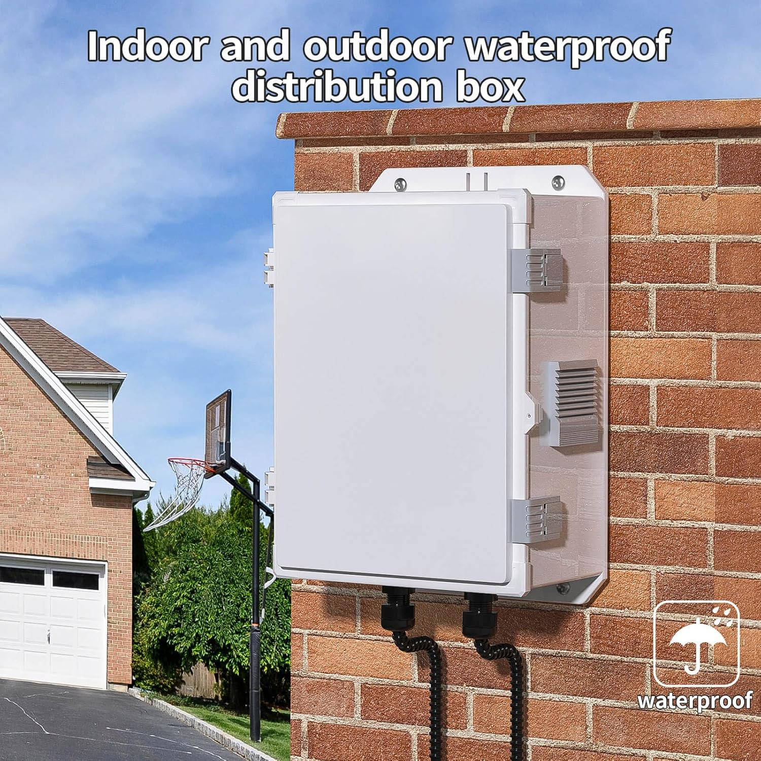 Outdoor Electrical Junction Box, ABS Water Resistant Enclosure with Internal Mou