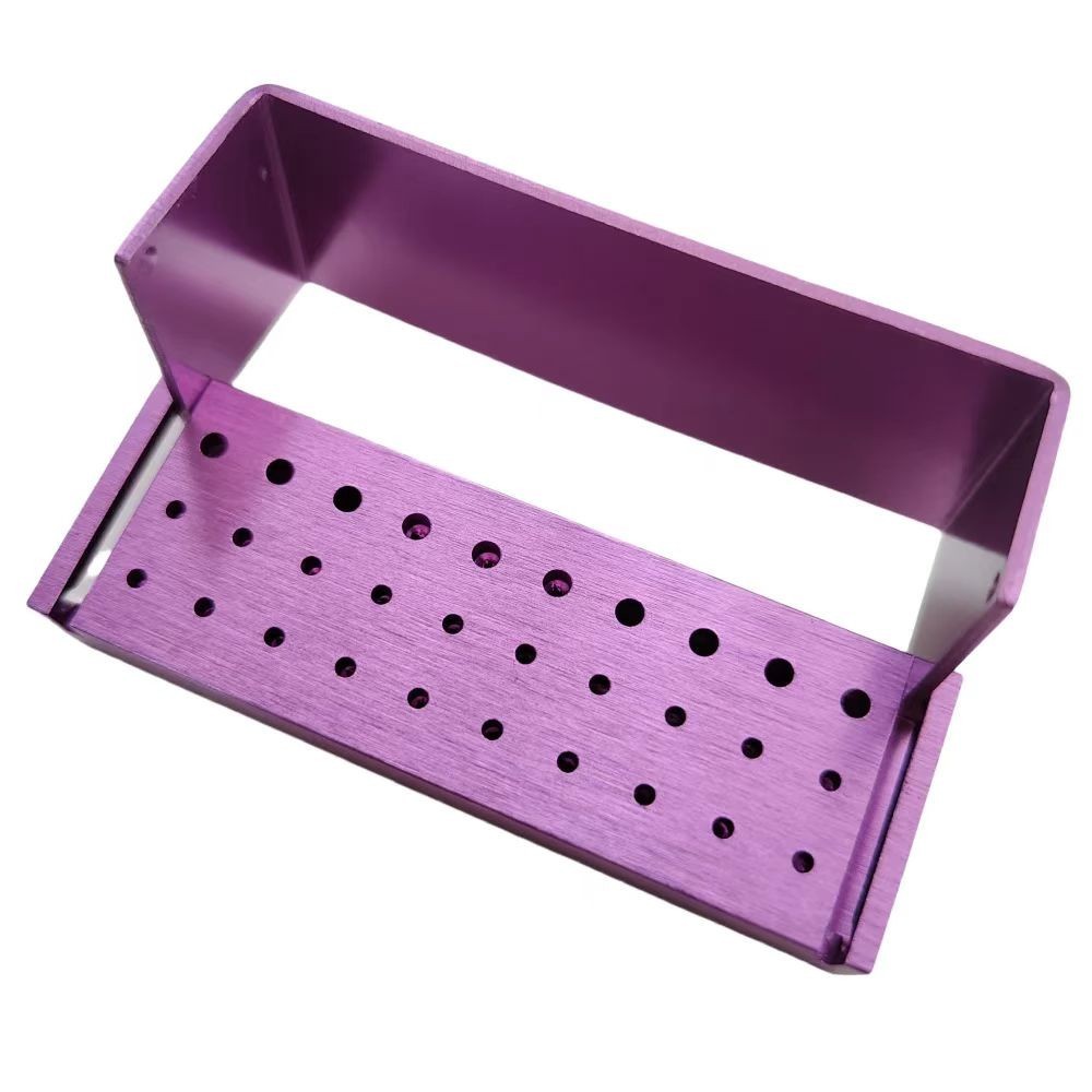 6Pcs Dental Bur Burs Holder Block Disinfection Box Aluminium Autoclave 30 Holes