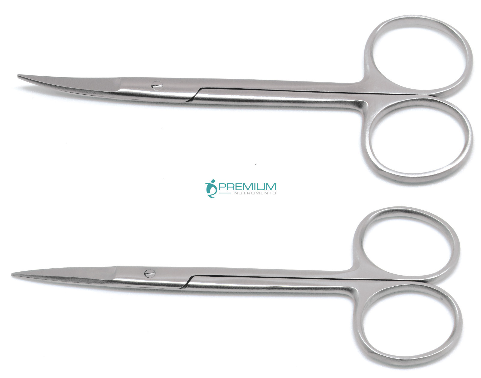 Iris Scissors Straight and Curved 4.5″ Surgical Dental Veterinary Tools Set of 2