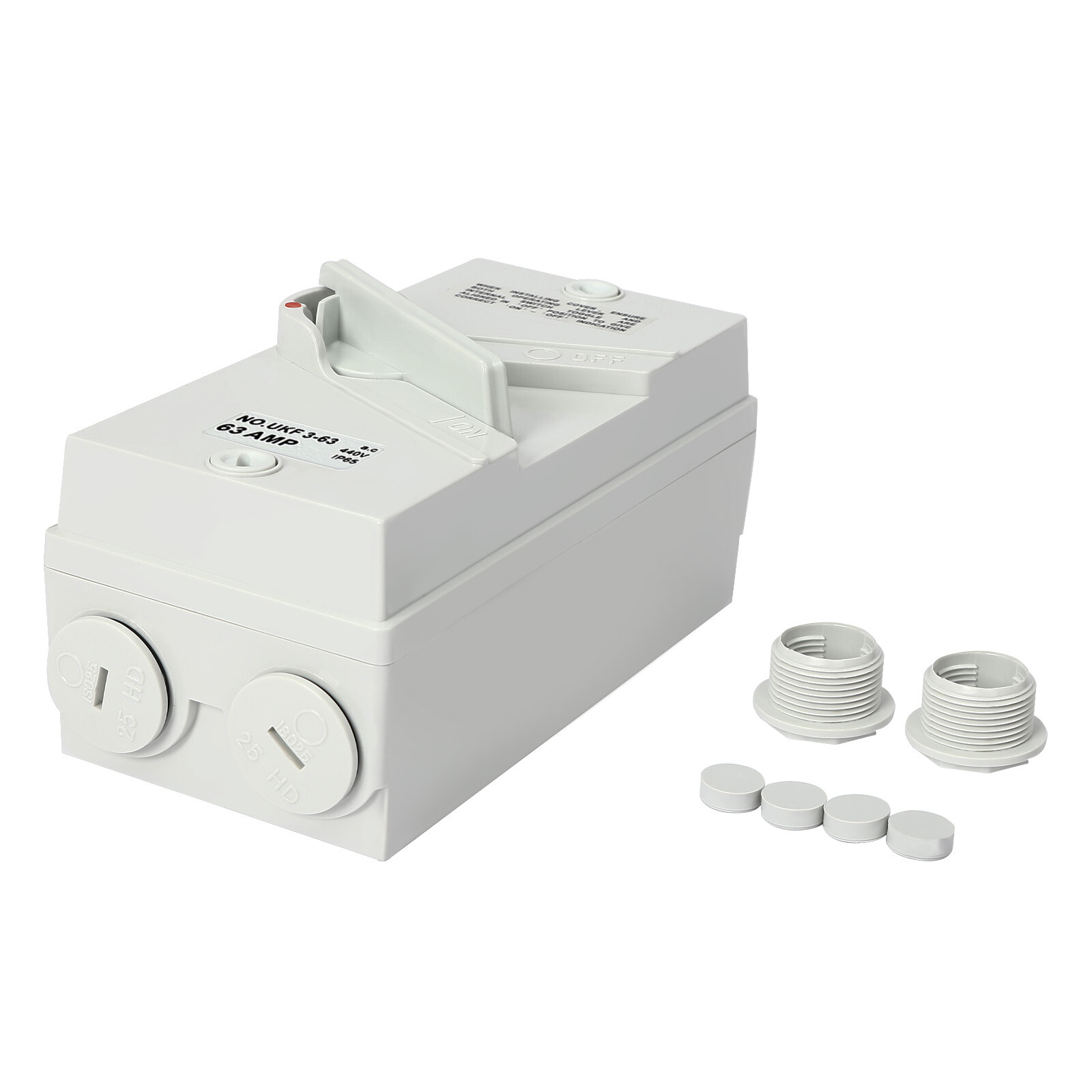 3-pole Waterproof Isolating Switch Three-phase Wall Mounted 63A 440V 3 Way USA