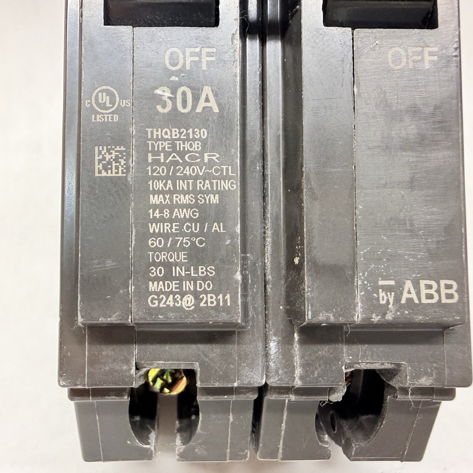 NEW GE THQB2130 Bolt-on Circuit Breaker 30 Amp, 240V, 2-Pole