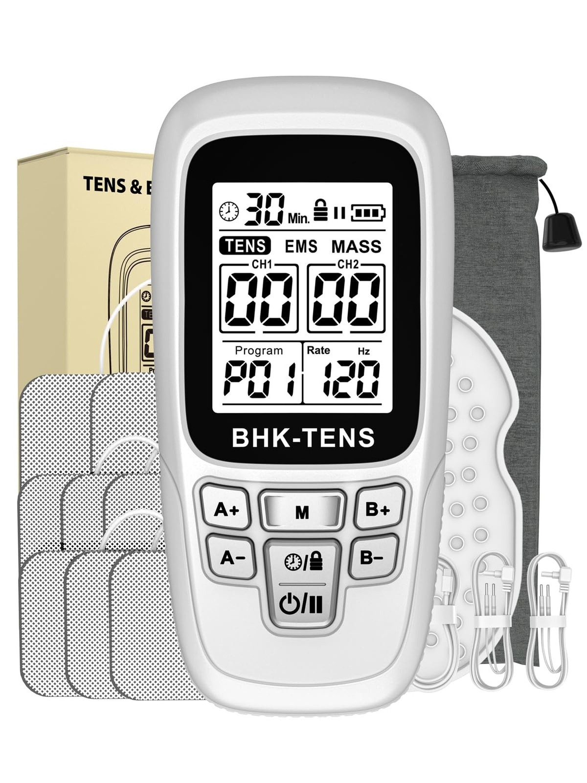 24 Modes TENS EMS Unit for Pain Relief, Muscle Stimulator Machine with 8 Reus…