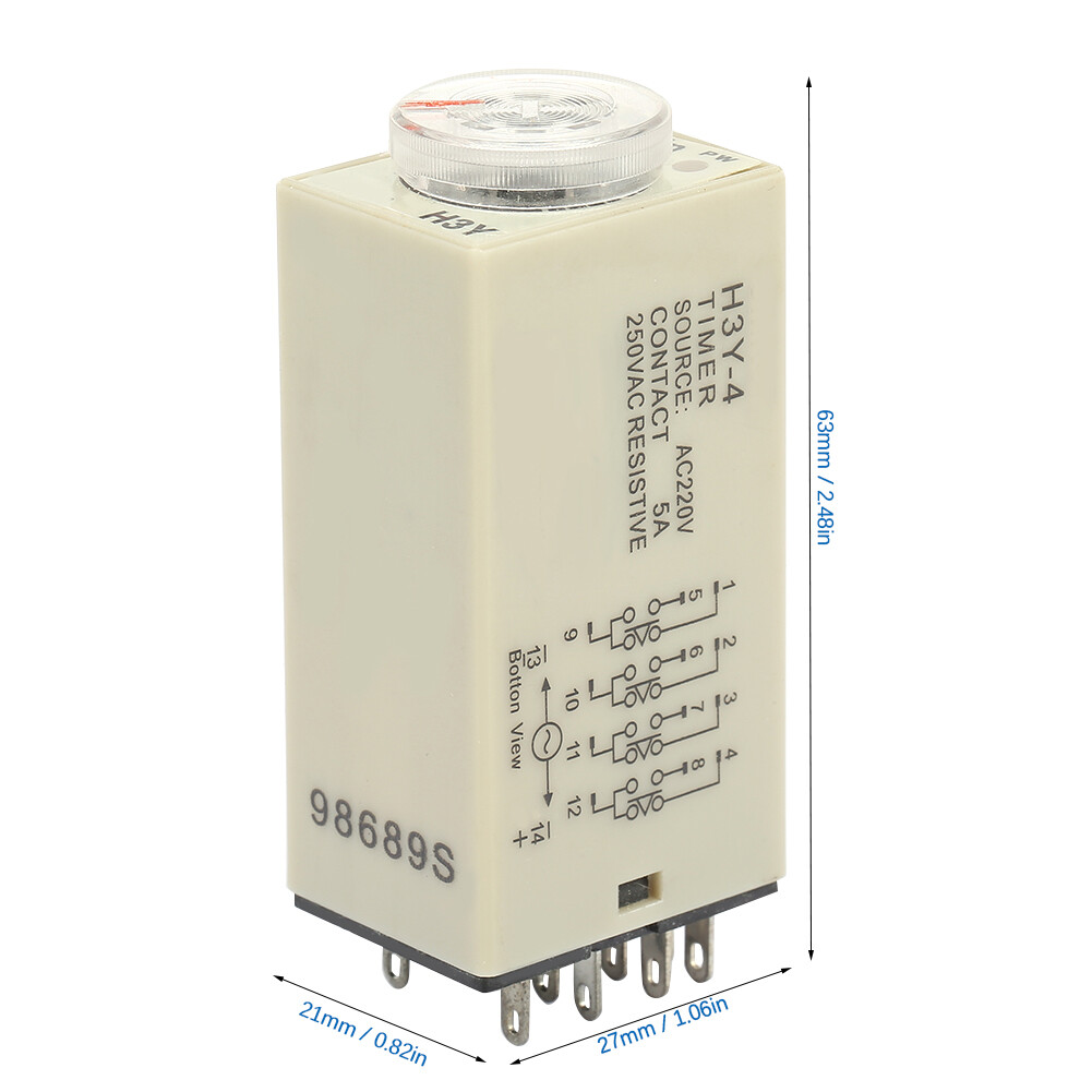 H3Y-4 Power On Delay Timer Relay 0-60 Minutes Time Relay AC 220V 5A ONS