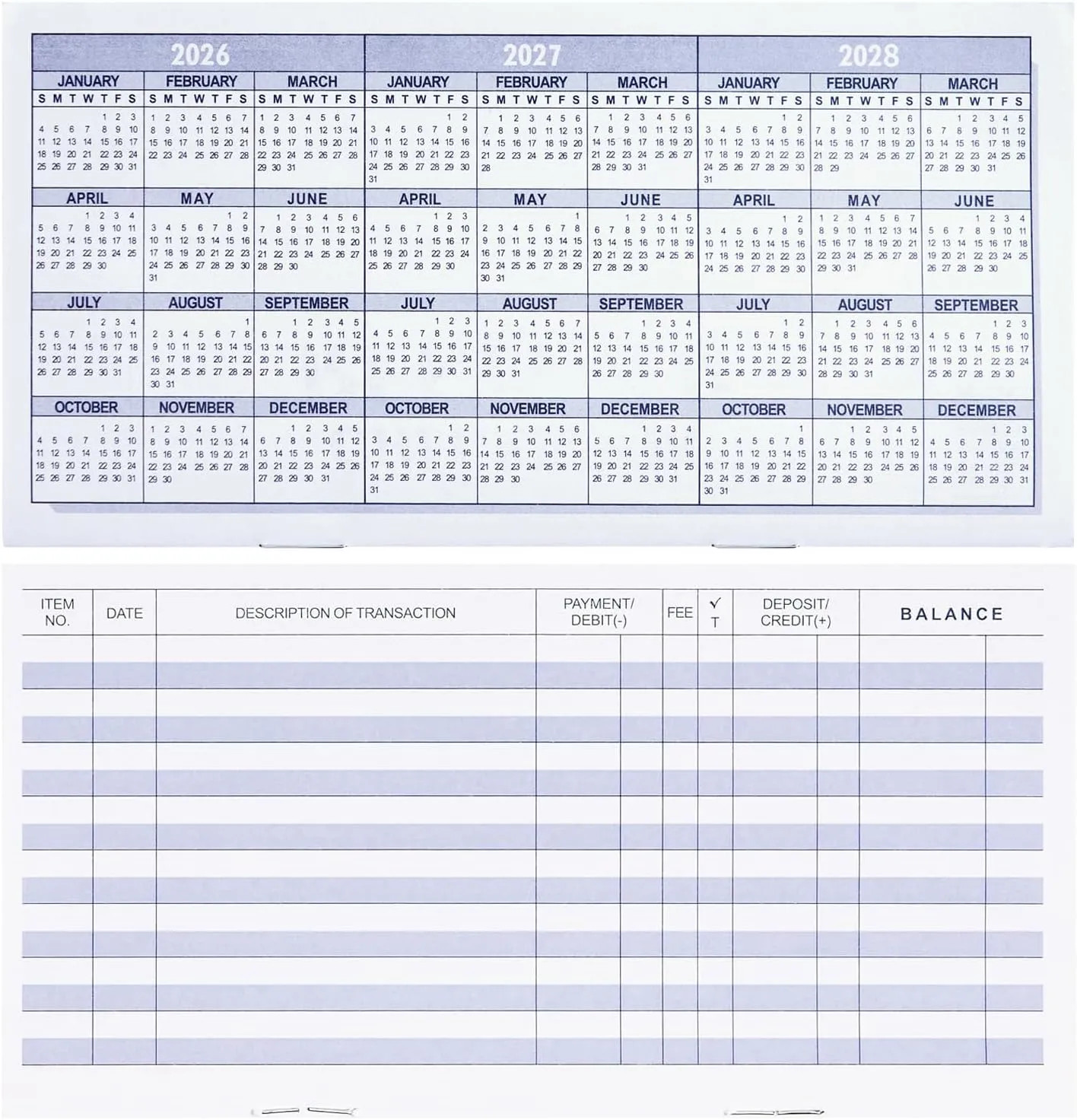12 Pack Checkbook Register, Check Register Books for Personal and Work Use